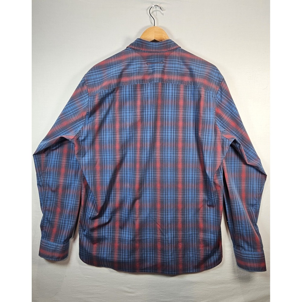 Duck Head Mens Large Plaid Button Down Shirt Blue Red Cotton Casual - Picture 2 of 6